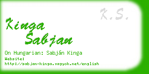 kinga sabjan business card